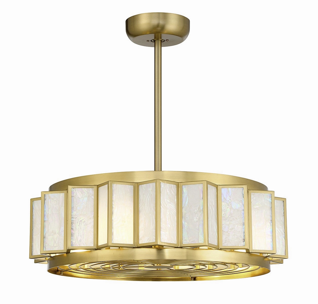Gideon LED Fan D'Lier Warm Brass Fandeliers at discount prices