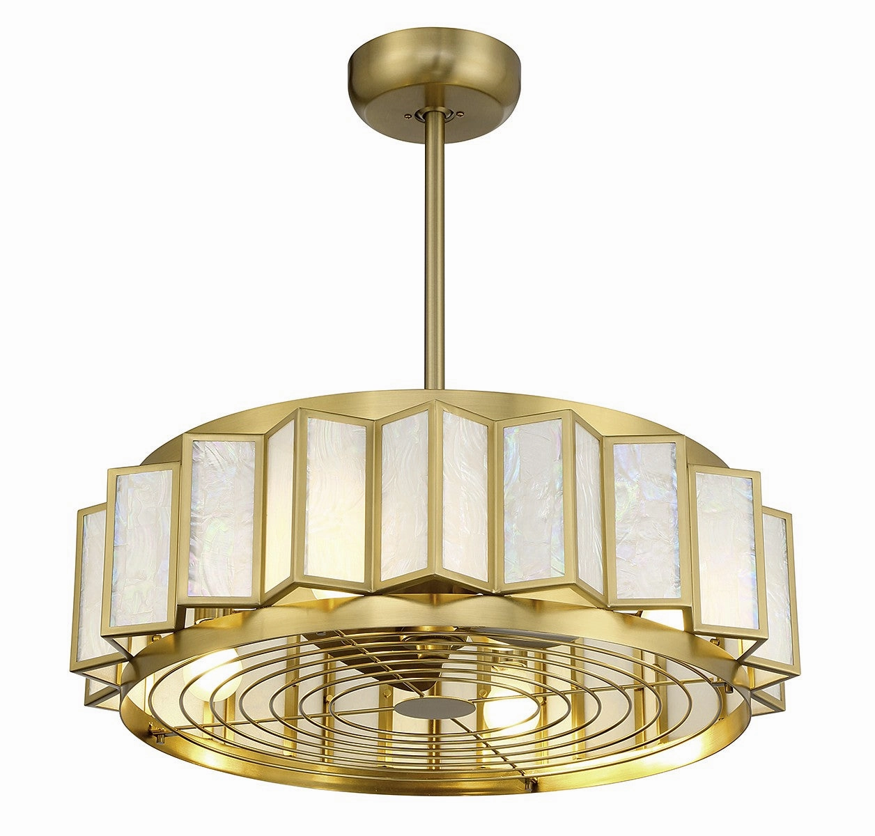 Gideon LED Fan D'Lier Warm Brass Fandeliers at discount prices