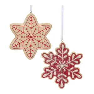 Gingerbread Snowflake Ornament (Set of 12) 4"H Resin Affordable Holiday Accessories