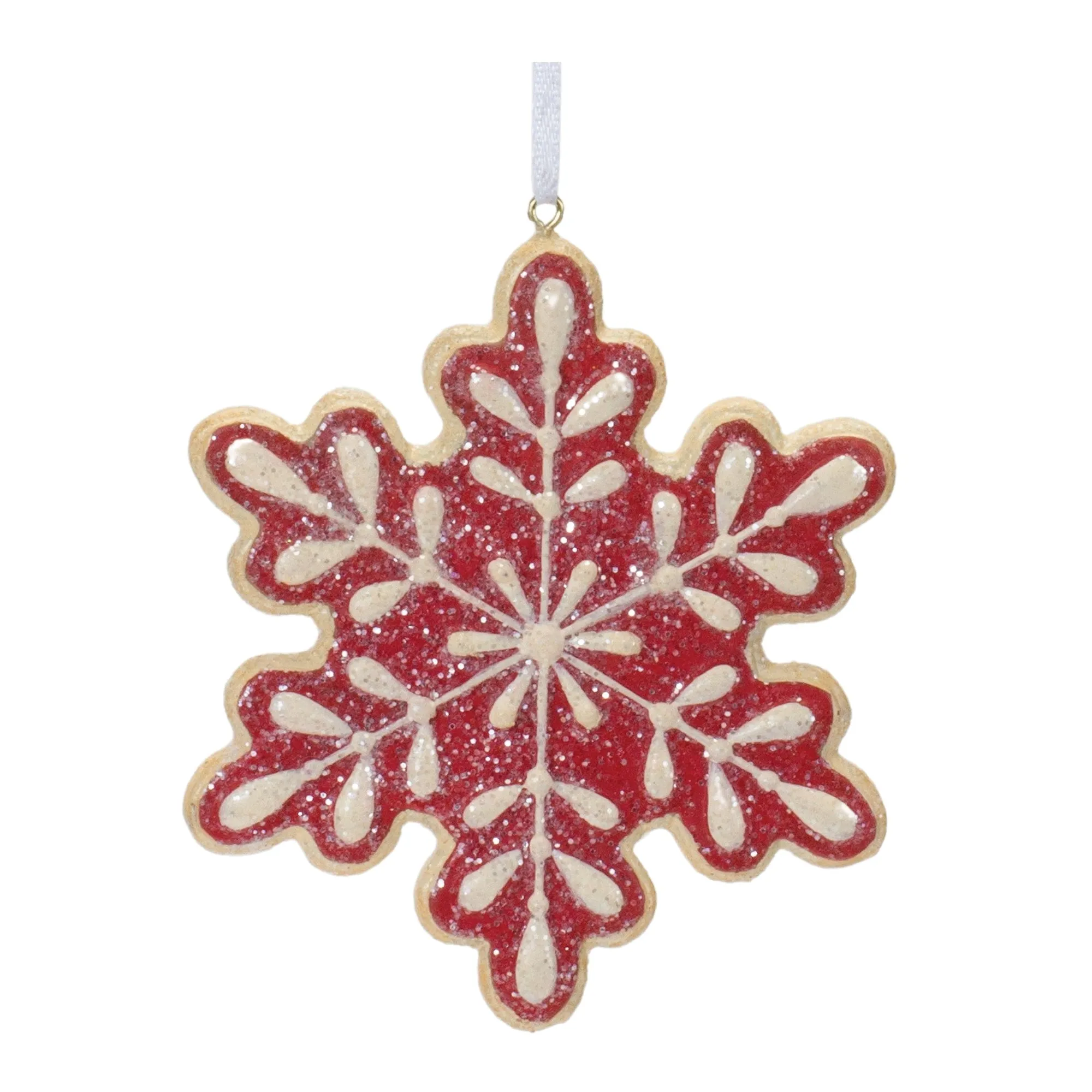 Gingerbread Snowflake Ornament (Set of 12) 4"H Resin