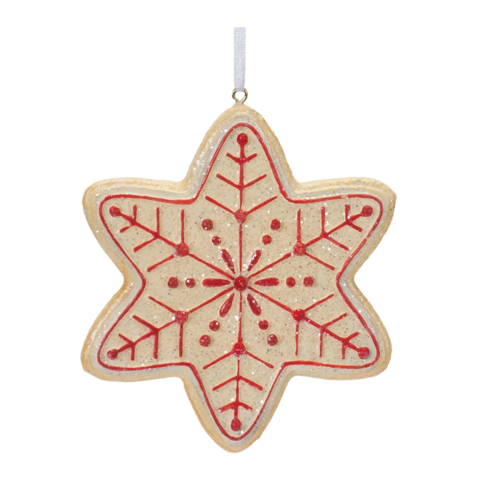 Gingerbread Snowflake Ornament (Set of 12) 4"H Resin