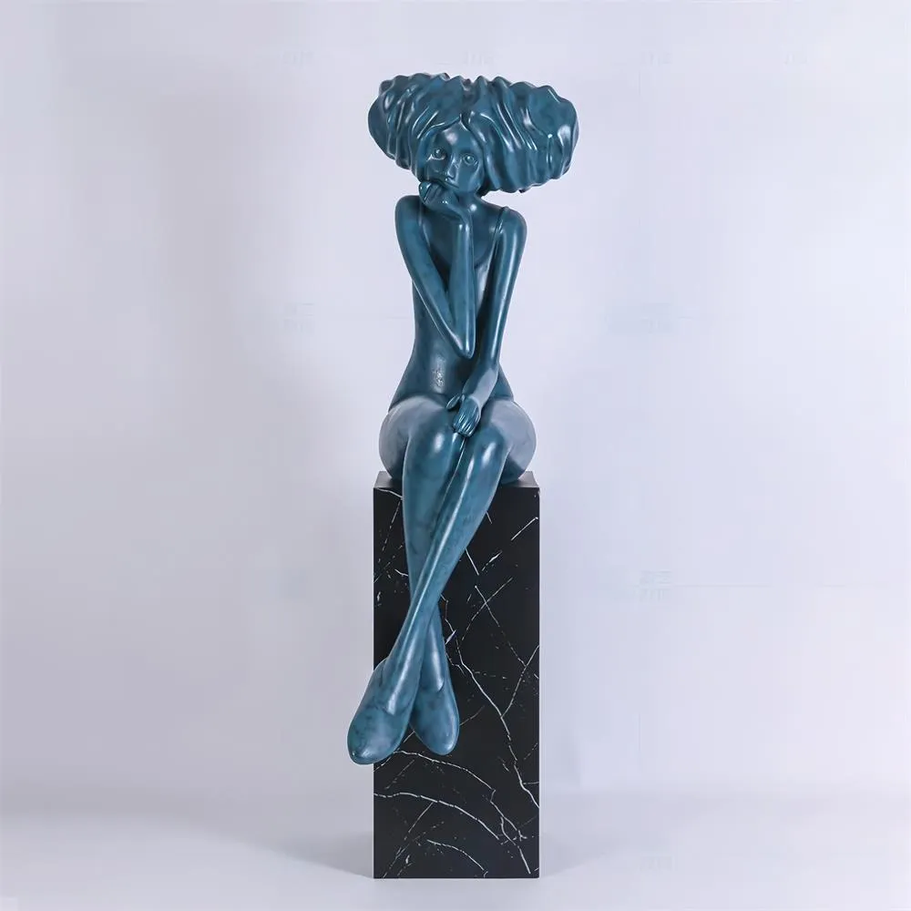 Girl Meditate Sculpture Ornaments