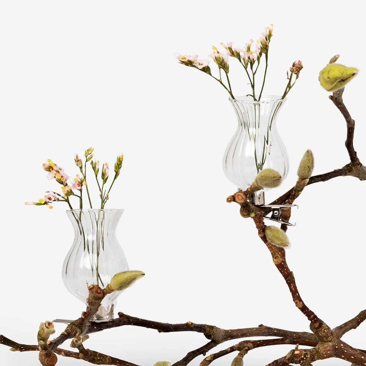 Glass decorations with clips for flowers - 2 pcs