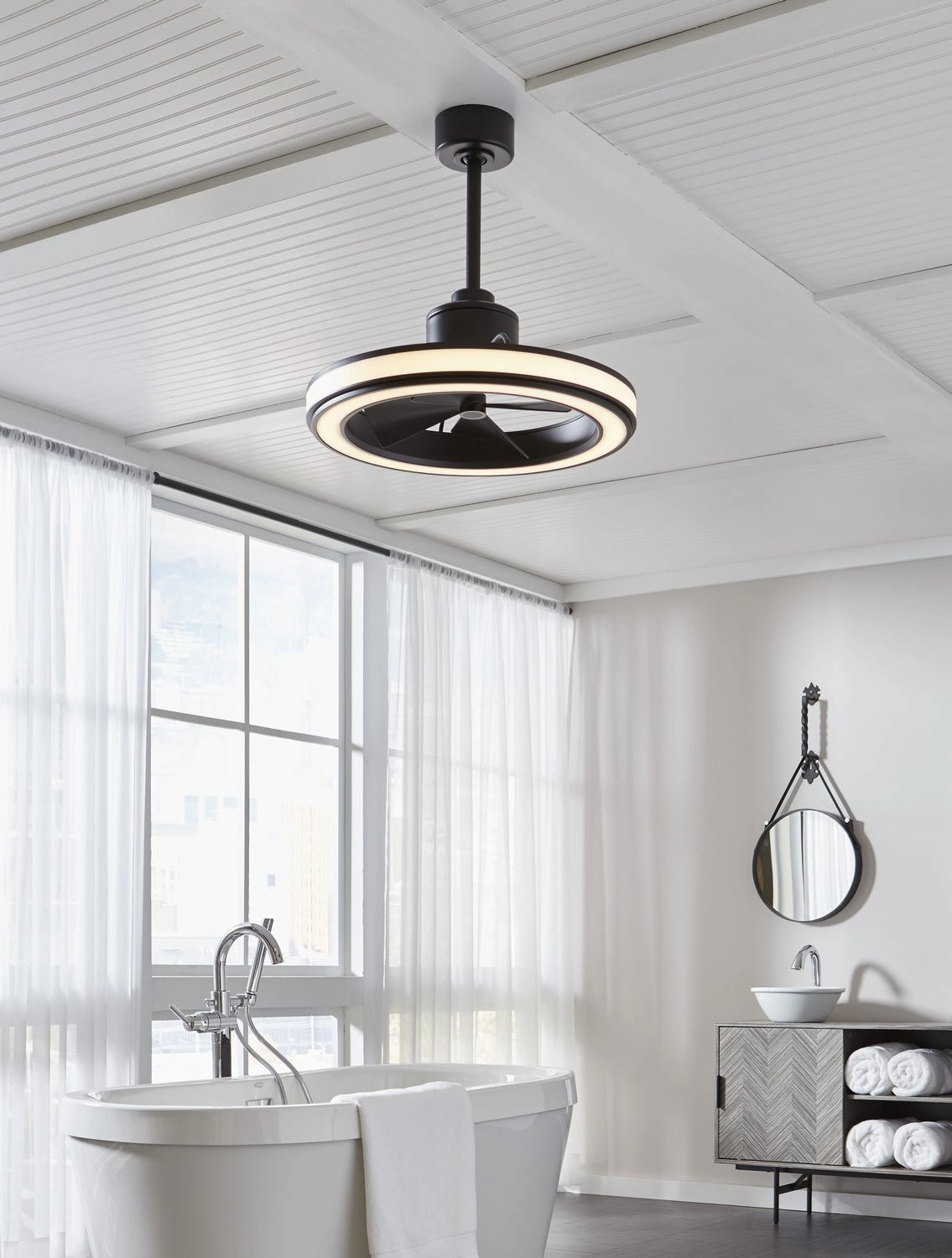 Gleam 16"Ceiling Fan Black Fandeliers at discount prices