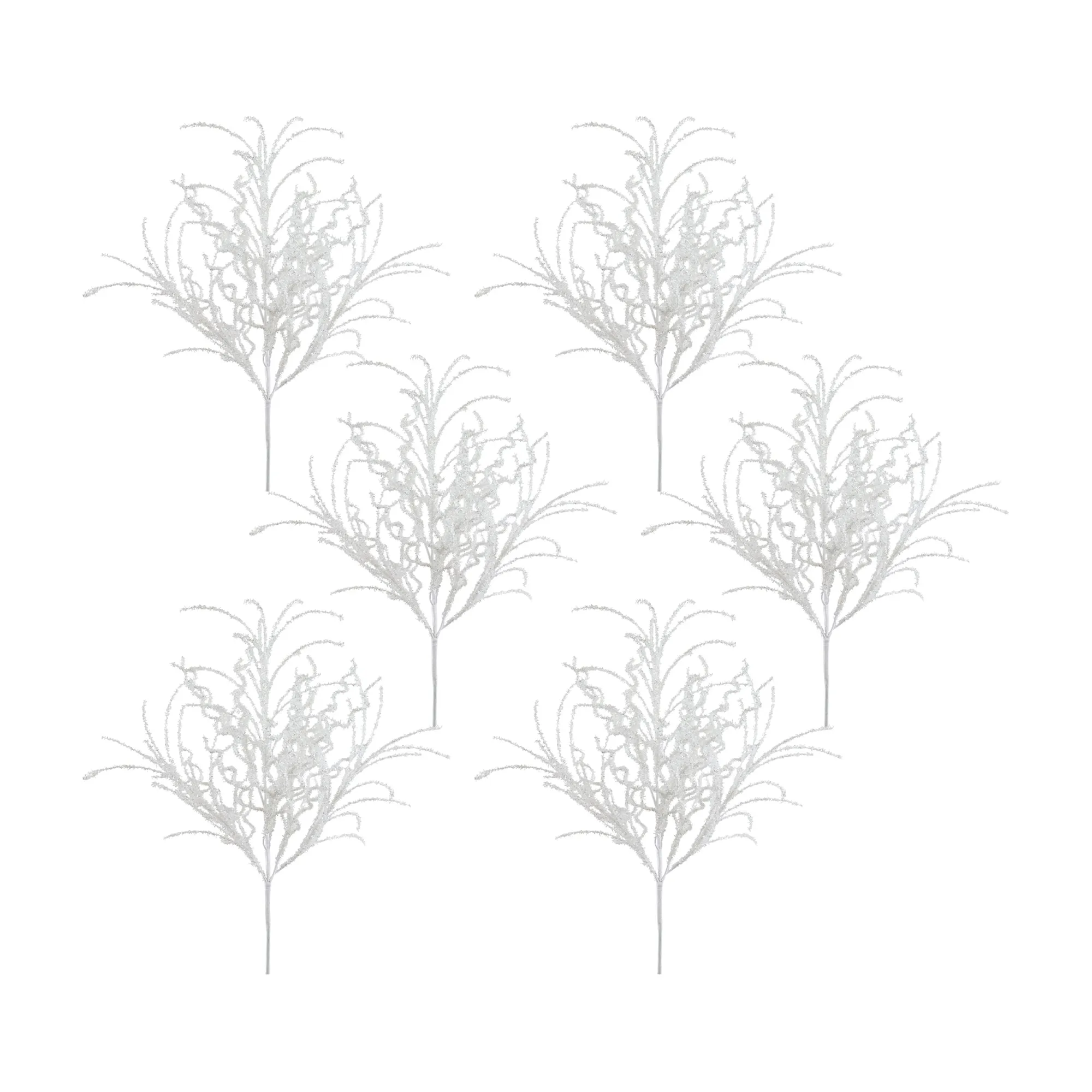 Glitter Bush (Set of 6) 24"H Plastic Budget Holiday Home Finds