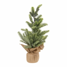 Glittered Pine Tree with Burlap Base 15" Decorative Accessories hot offers