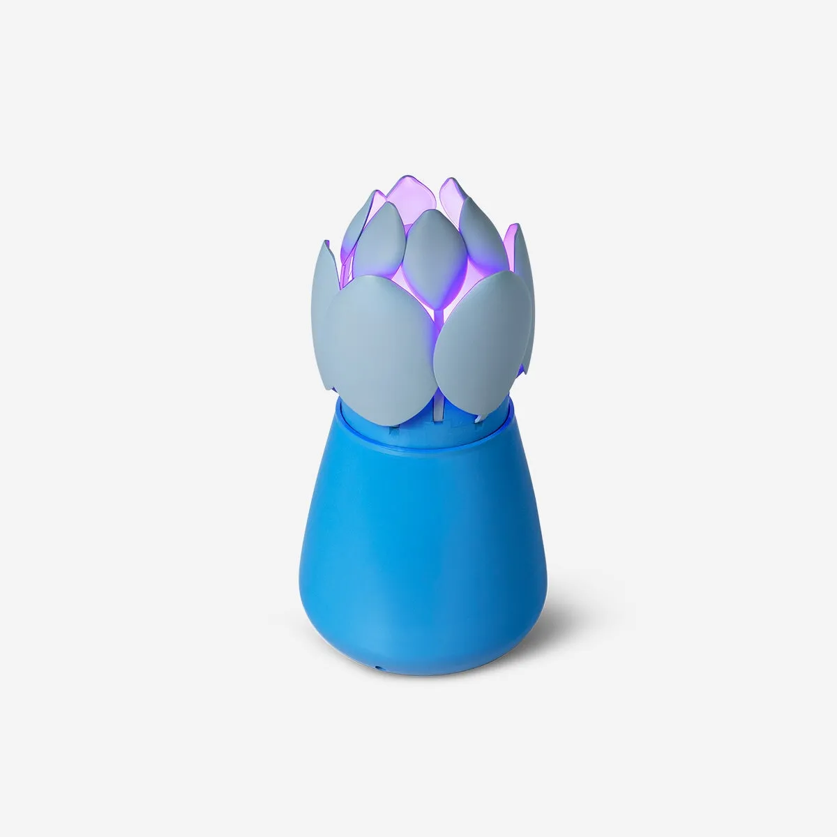 Glowing blue flower lamp that moves
