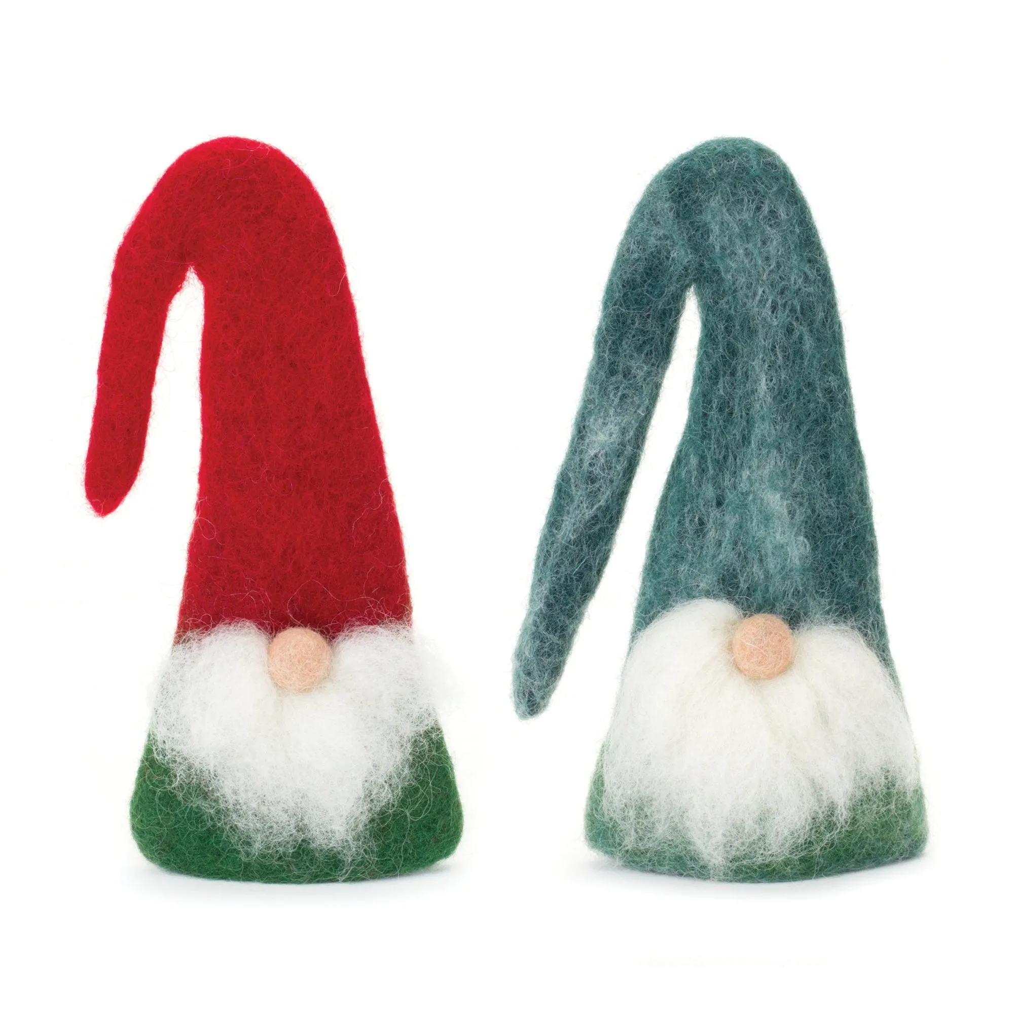 Gnome Ornament/Bottle Topper (Set of 6) 7"H Wool Affordable Holiday Accessories