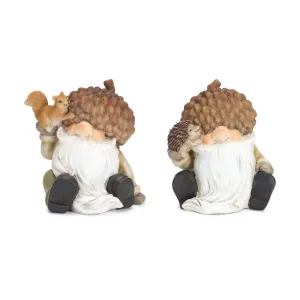 Gnome w/Acorn Hat (Set of 2) 4"H Resin Sale on Holiday Decorations