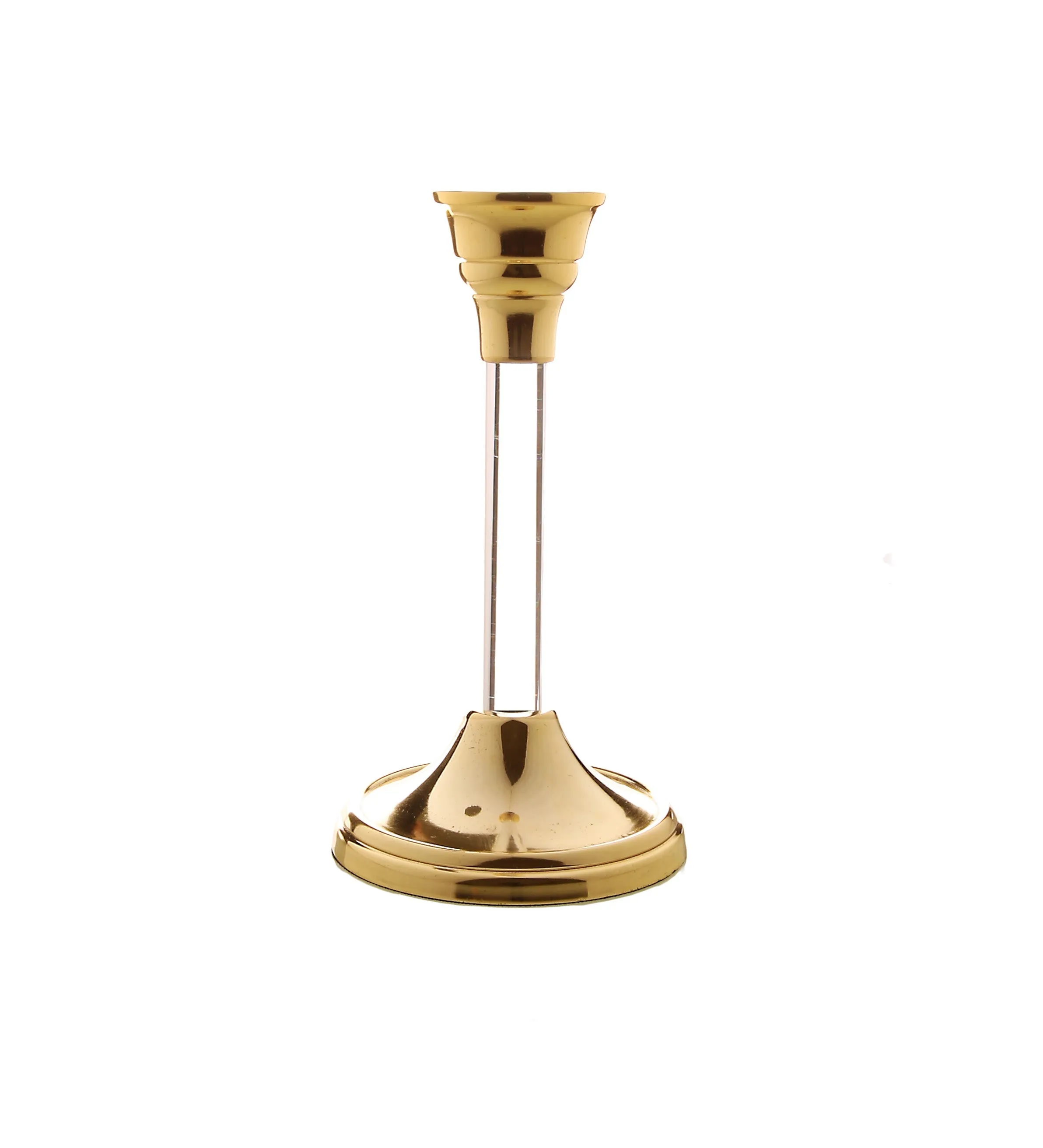 Gold Candlestick With Acrylic Stem - 7.25"H Decorative Accessories weekend offers
