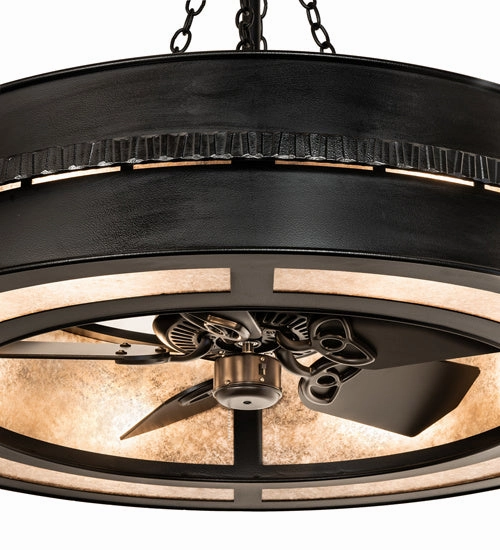 Golden Forge Eight Light Chandel-Air Fandeliers at discount prices