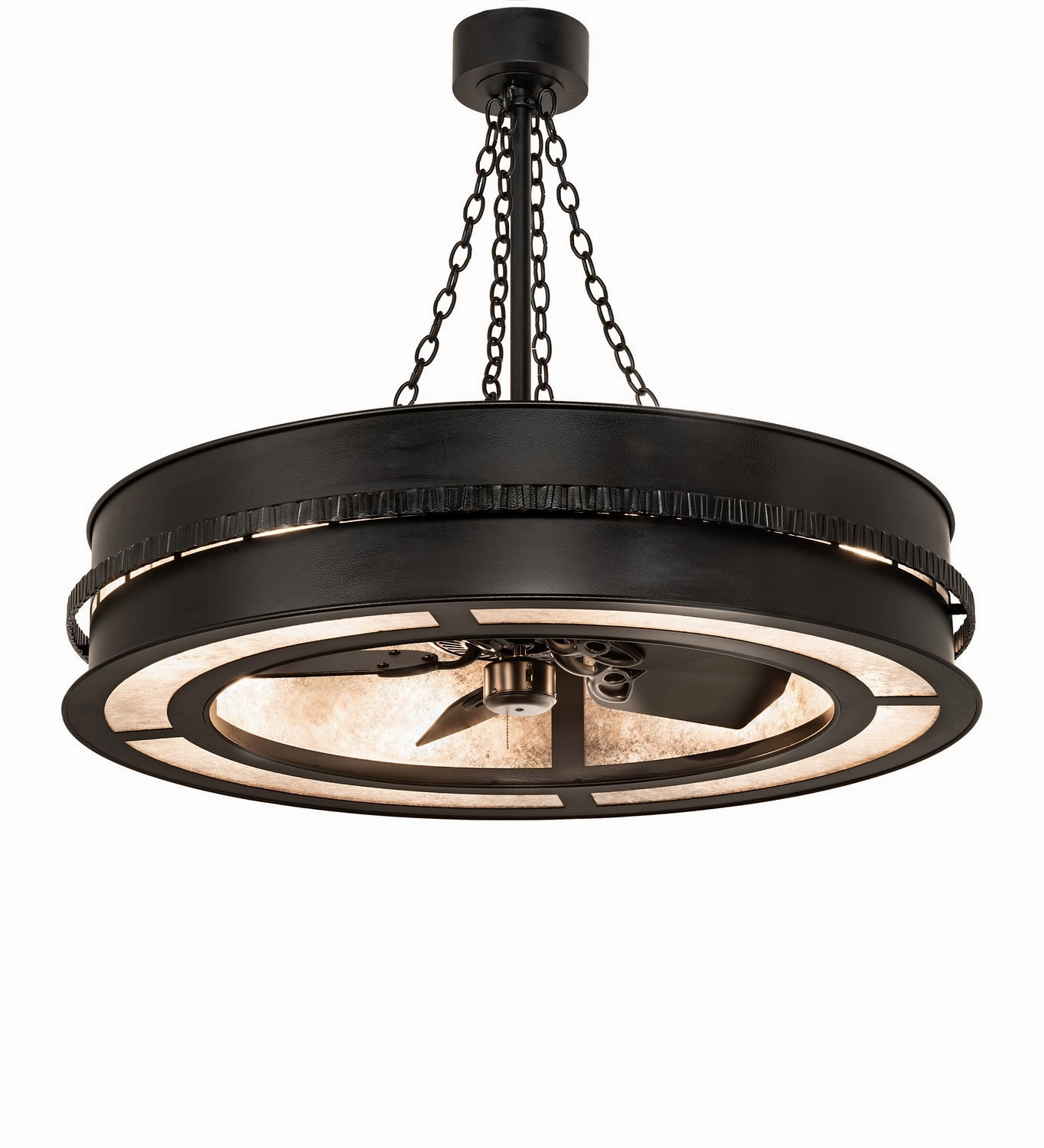 Golden Forge Eight Light Chandel-Air Fandeliers FANS on sale now