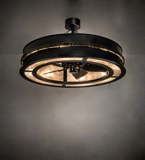 Golden Forge Eight Light Chandel-Air Fandeliers at discount prices