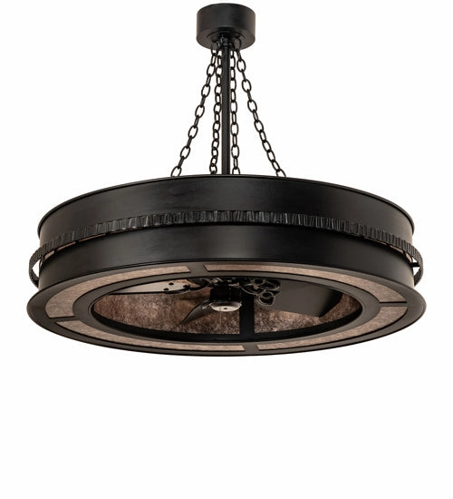 Golden Forge Eight Light Chandel-Air Fandeliers at discount prices