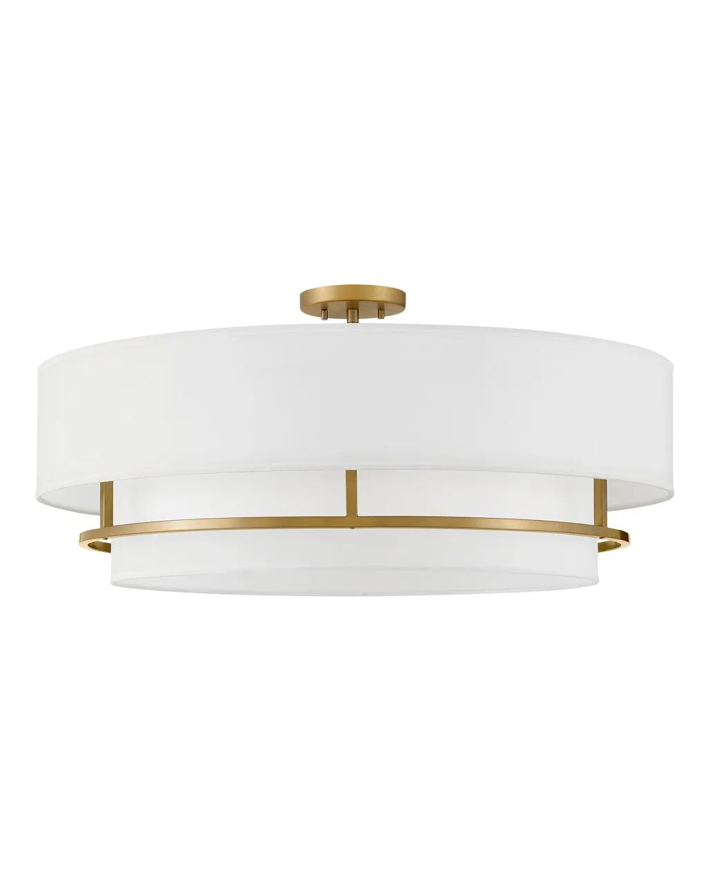 Graham LED Semi-Flush Mount in Lacquered Brass Cheap Low Ceiling Lighting
