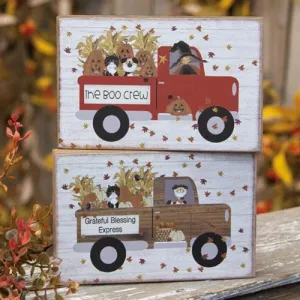 *Grateful Blessing Express Truck Block Cheap Holiday Home Decor
