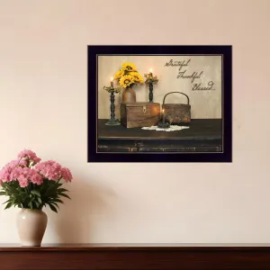 Grateful Thankful Blessed 1 Black Framed Print Wall Art Modern Wall Accents store
