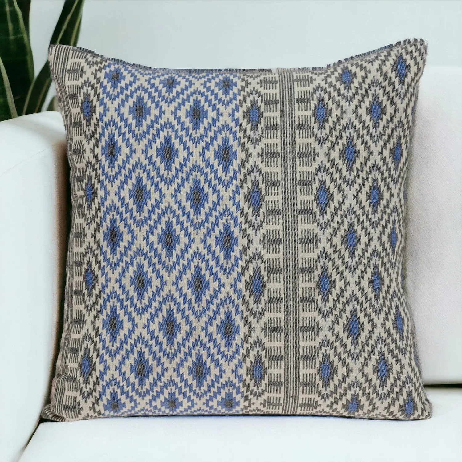 Gray And Blue Aztec Diamond Throw Pillow Throw Pillows clearance cushion