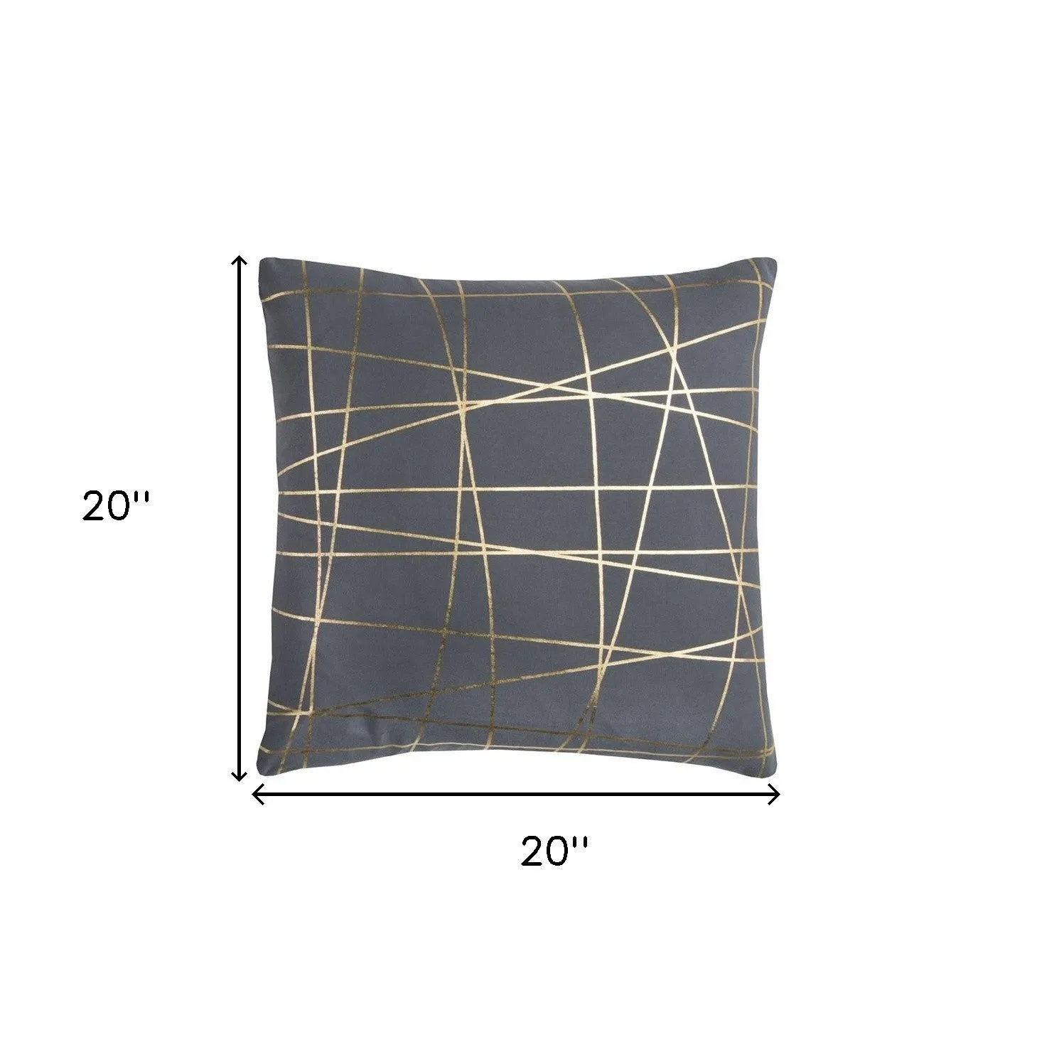 Gray Gold Contemporary Linework Throw Pillow
