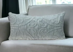 Gray Quilted Velvet Lumbar Throw Pillow Throw Pillows clearance cushion