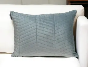 Gray Quilted Velvet Zig Zag Decorative Lumbar Pillow Throw Pillows sofa decor deals