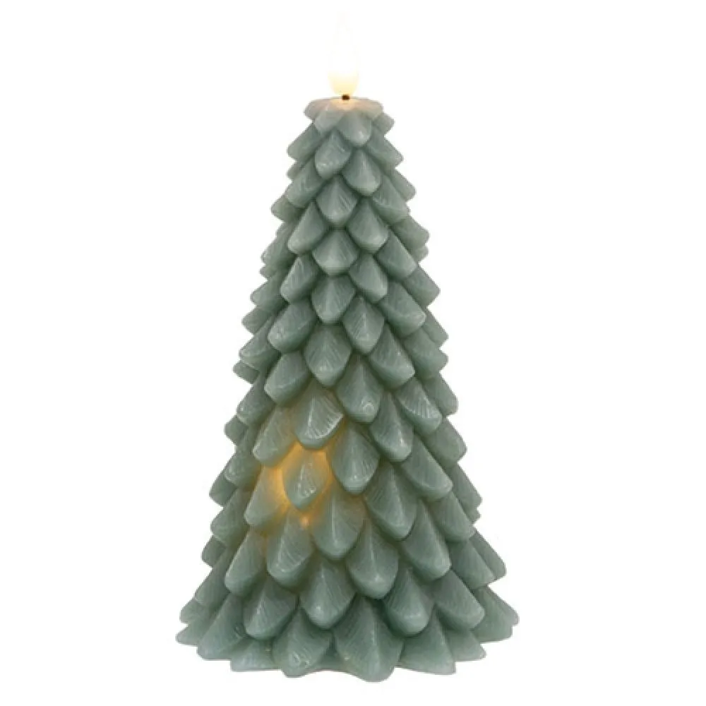 Green Wax Christmas Tree Timer Candle 8.5"H Decorative Accessories home deals