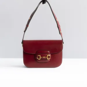 GUCCI - BAG HORSEBIT 1955 MEDIUM ROSSO ANCORA IN LEATHER