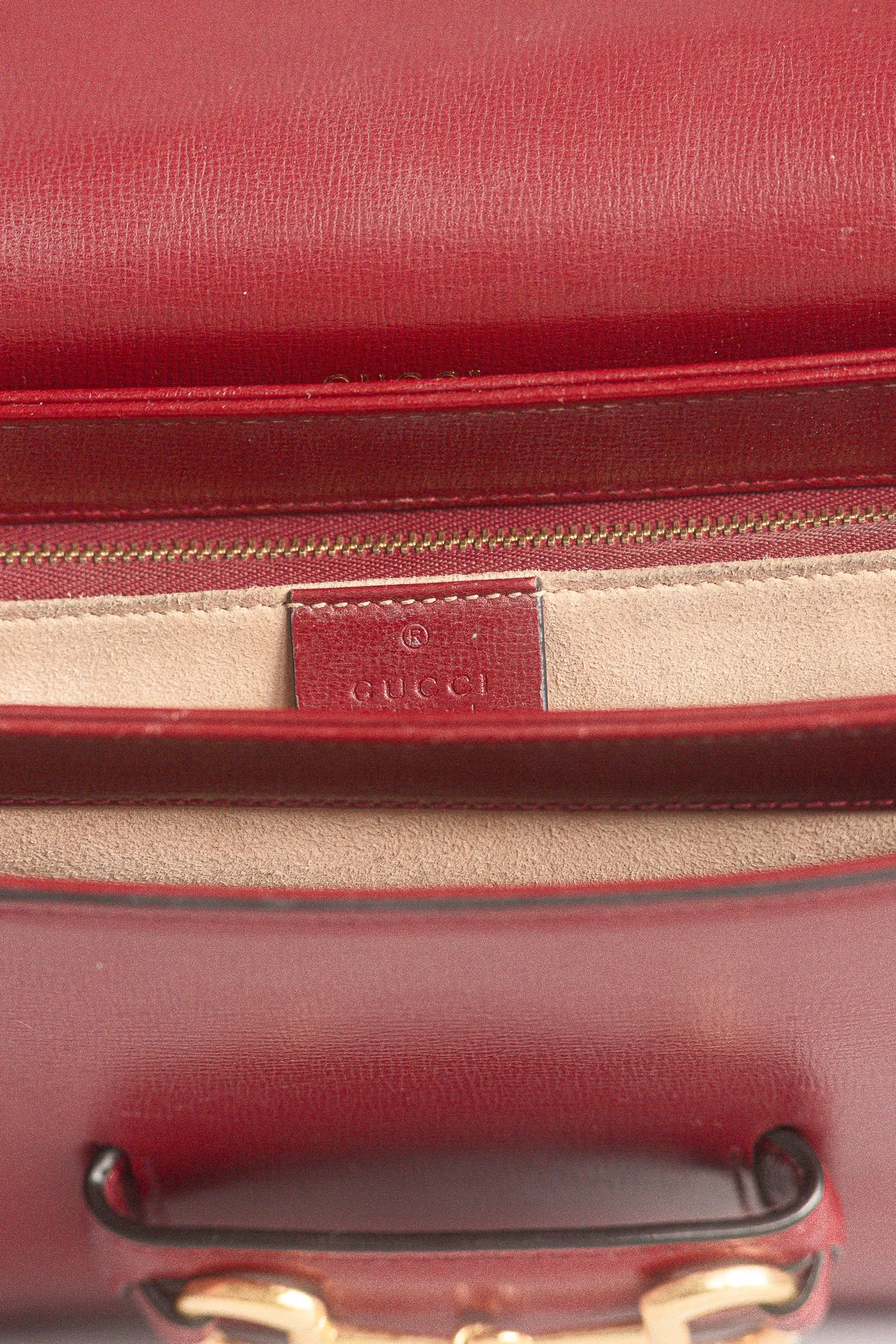 GUCCI - BAG HORSEBIT 1955 MEDIUM ROSSO ANCORA IN LEATHER