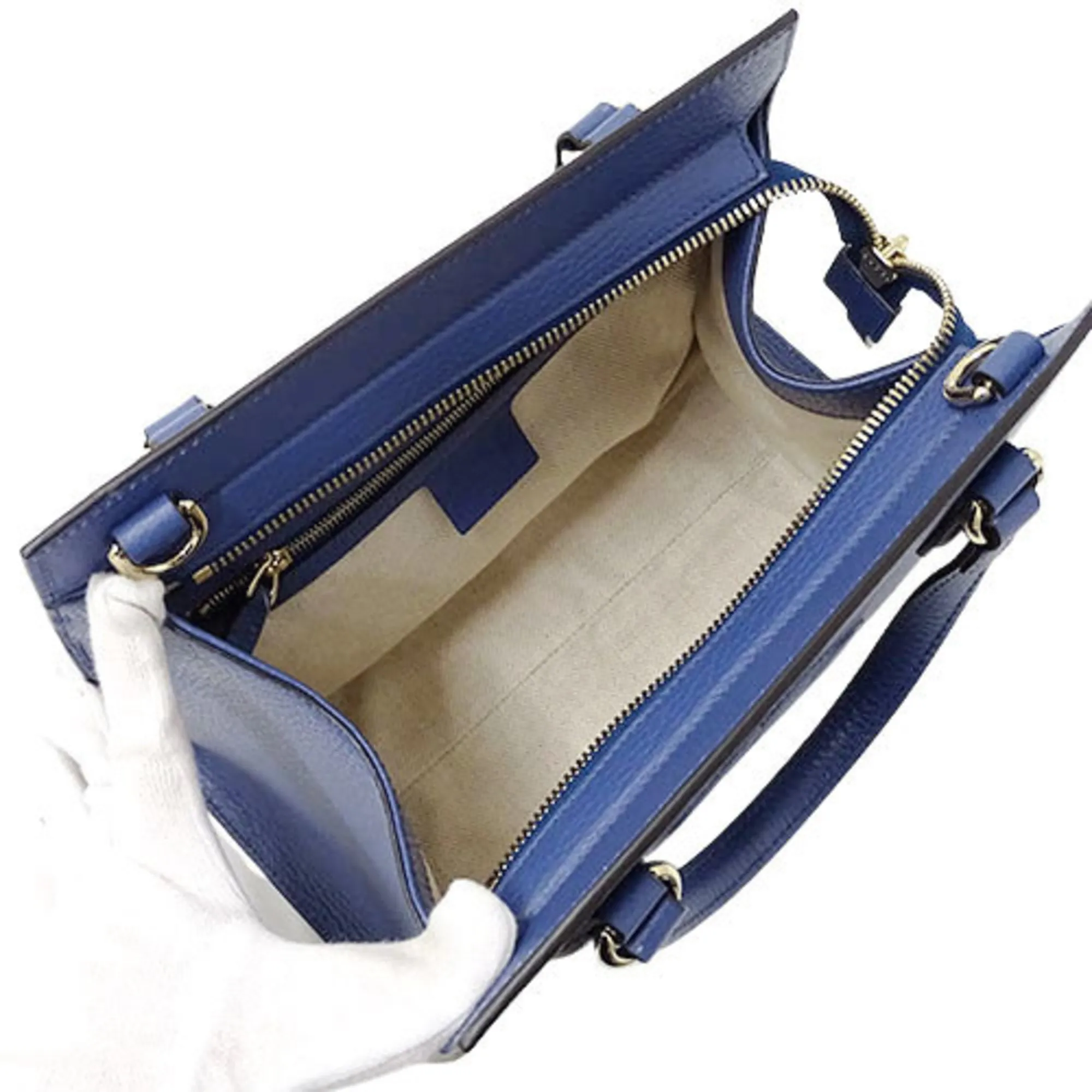 Gucci Bag Ladies Handbag Shoulder 2way Soho Leather Blue 607722