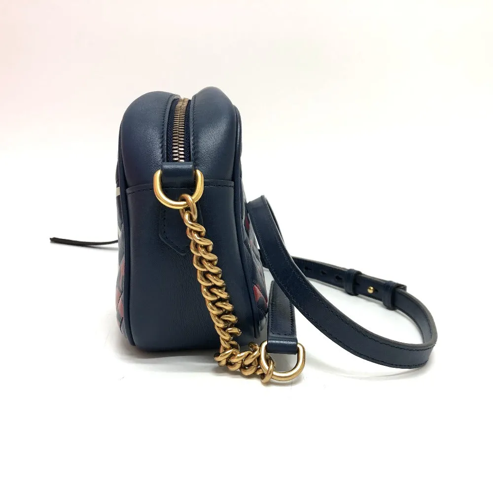GUCCI Shoulder Bag 447632 leather Gold Metal GG Marmont Ghost unisex(Unisex) Used