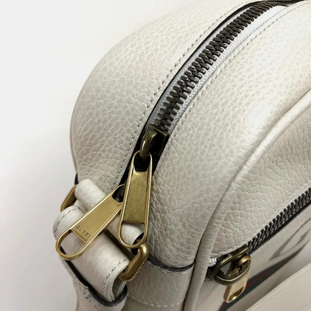 GUCCI Shoulder Bag 523589 leather white Logo print Women Used
