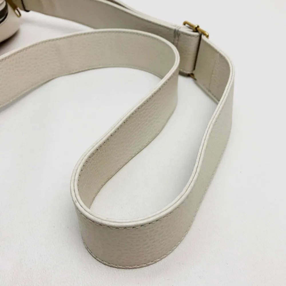 GUCCI Shoulder Bag 523589 leather white Logo print Women Used