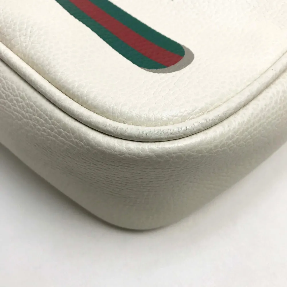 GUCCI Shoulder Bag 523589 leather white Logo print Women Used