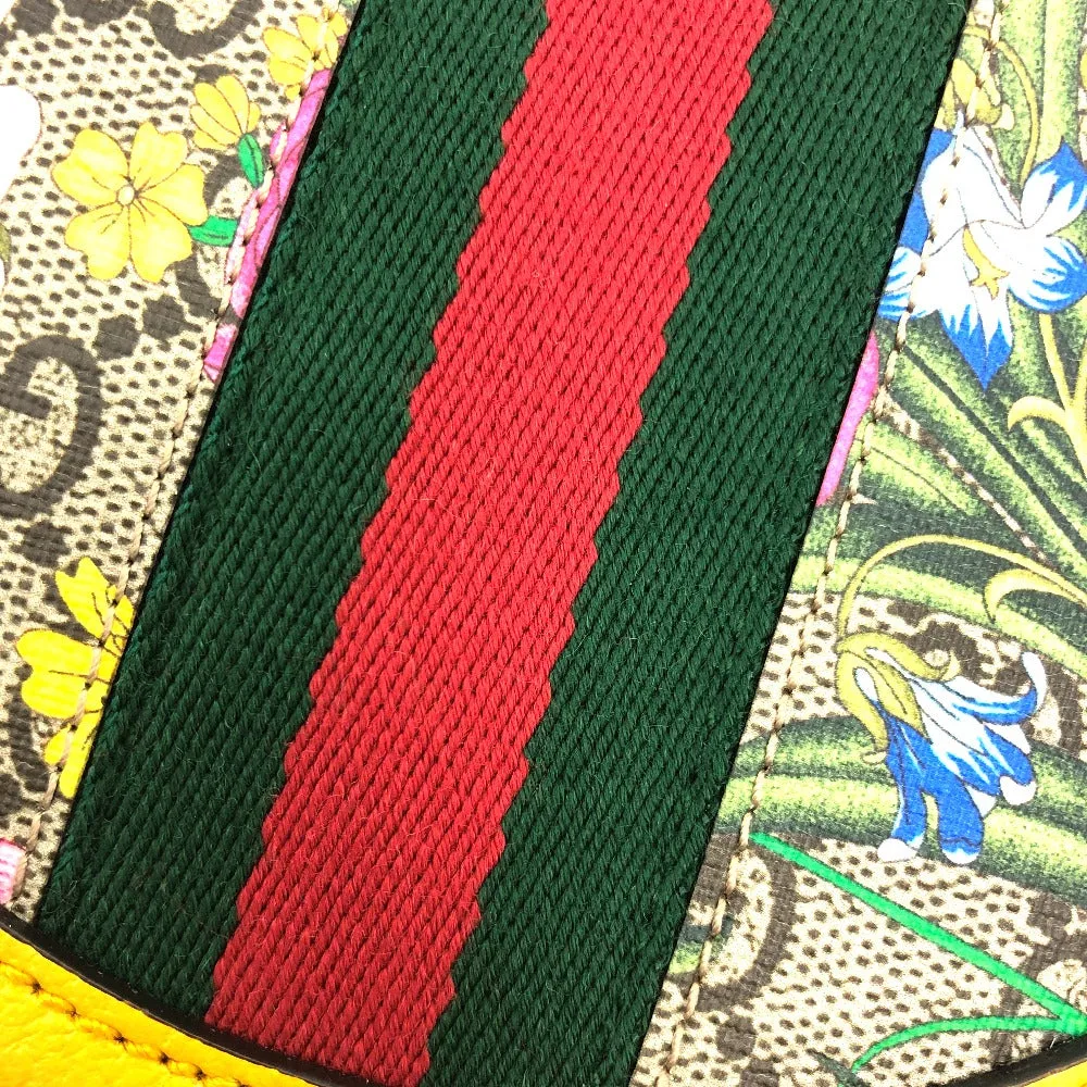 GUCCI Shoulder Bag 550618 GG Supreme Canvas yellow GG flora webbing Women Used