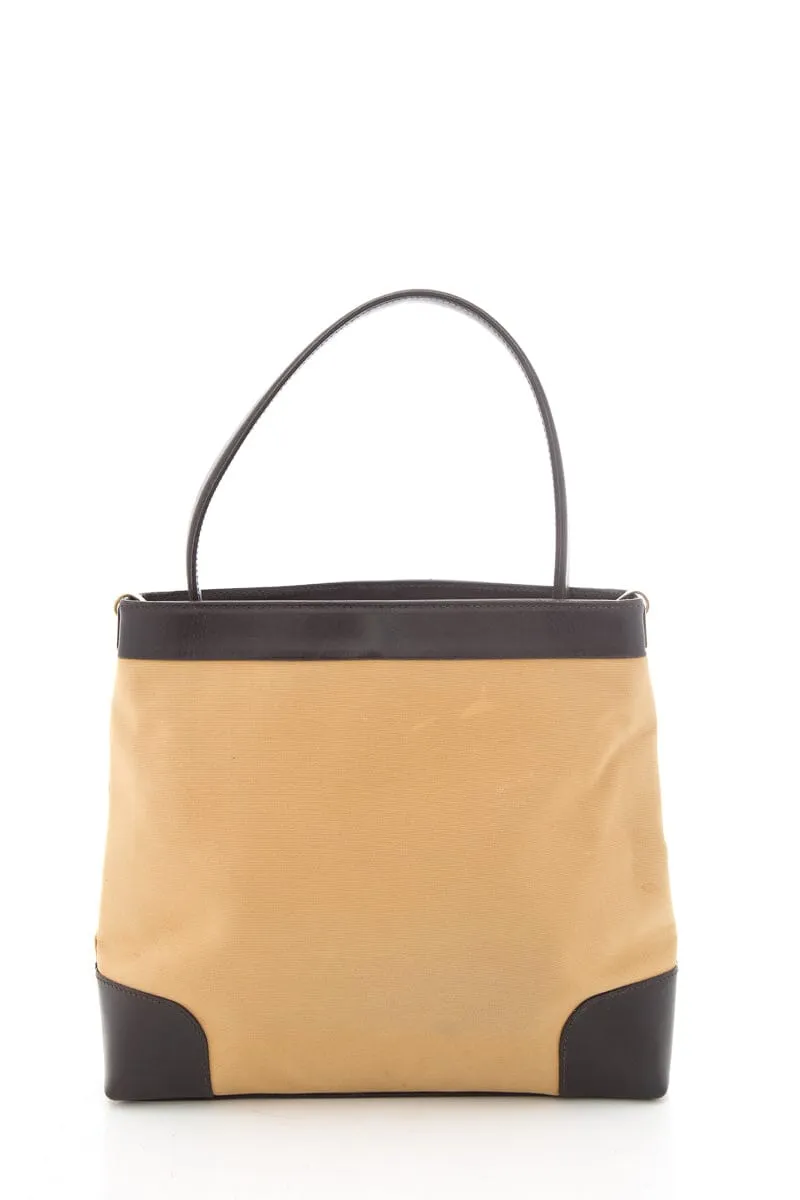 Gucci Tan Web Canvas Shoulder Handbag