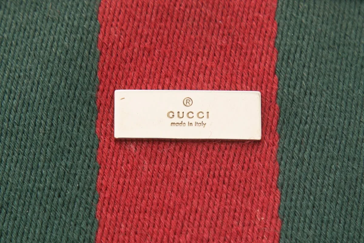Gucci Tan Web Canvas Shoulder Handbag