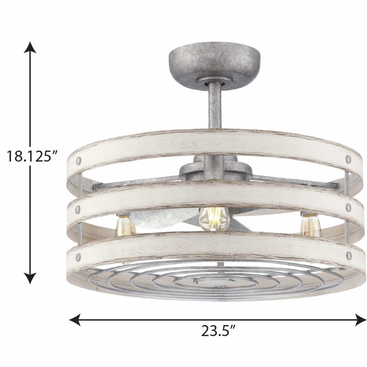Gulliver 23"Ceiling Fan Galvanized Finish Fandeliers at discount prices
