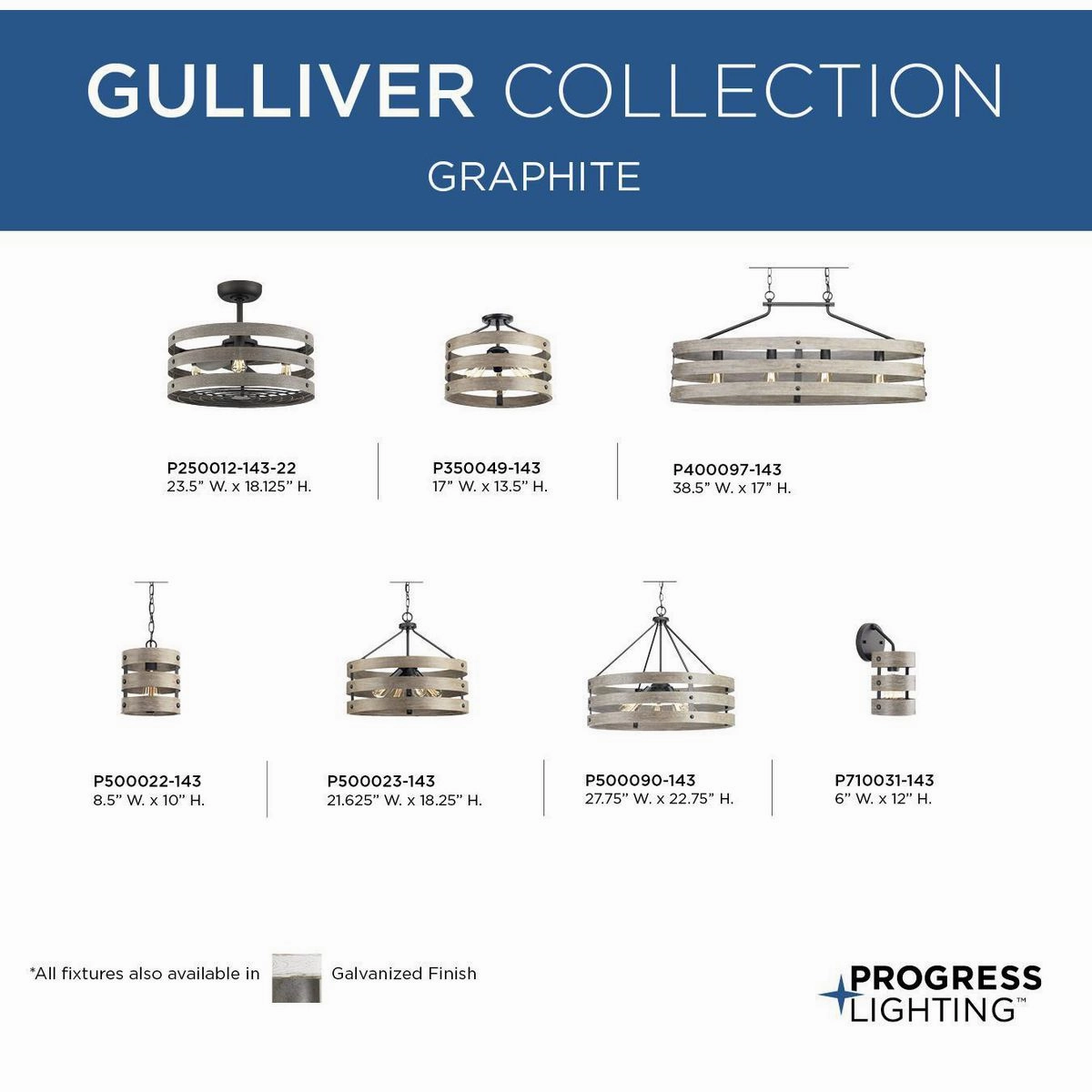 Gulliver 23"Ceiling Fan Graphite Fandeliers at discount prices