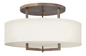 Hampton LED Semi-Flush Mount in Brushed Bronze Cheap Low Ceiling Lighting