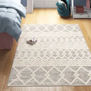 Hand Woven Wool Blend Grey Beige Ivory Persian Style Area Rug Area Rugs mega sale