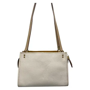 Handbag Designer By Coach In Tan & White, Size:Medium
