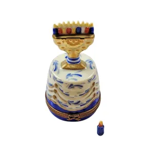 Hanukkah Menorah on Table Limoges Collectible Boxes Rare Find