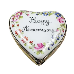 Happy Anniversary Heart Limoges Collectible Boxes Rare Find