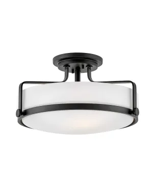 Harper LED Semi-Flush Mount in Black Cheap Low Ceiling Lighting
