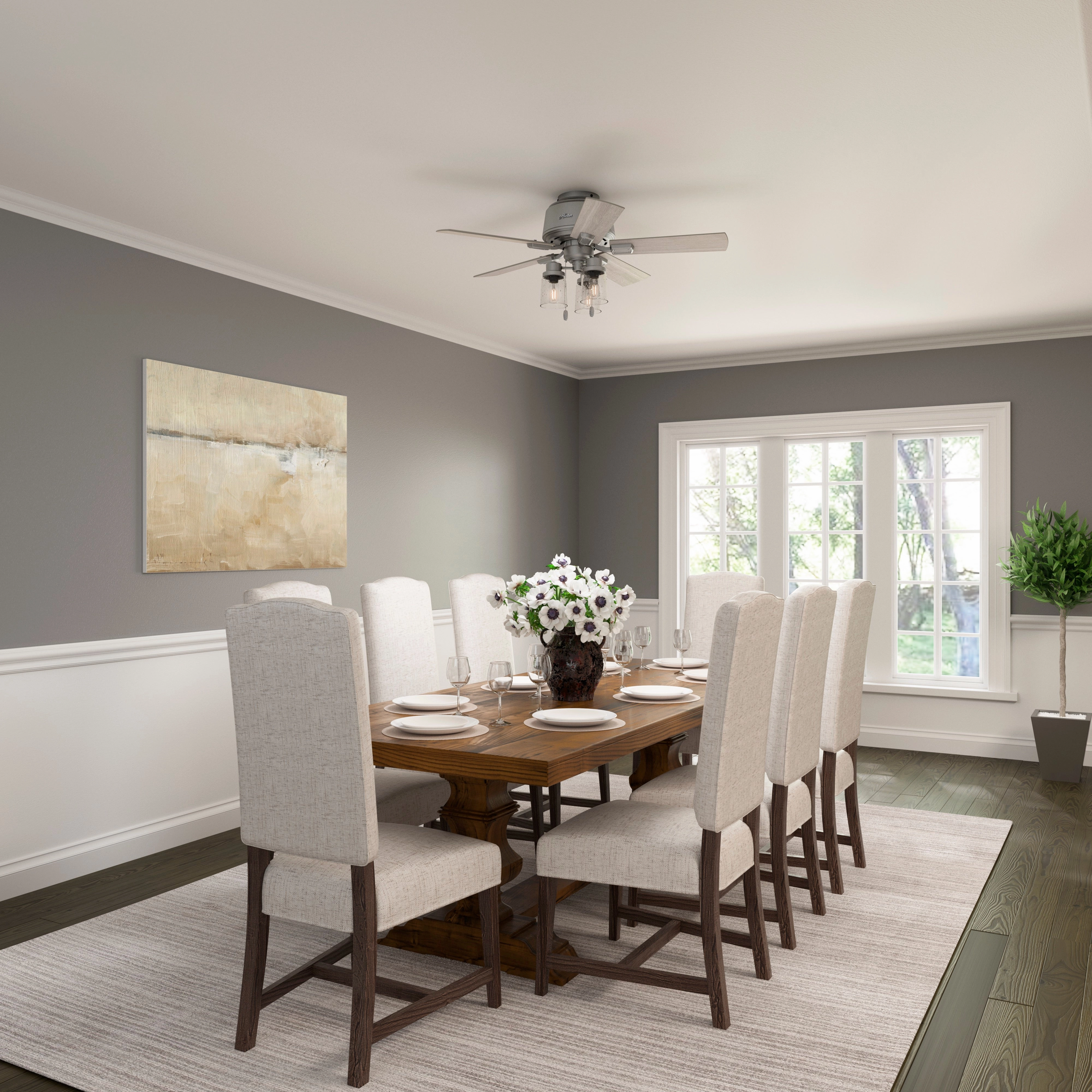 Hartland 44"Ceiling Fan Matte Silver Small Fans for less
