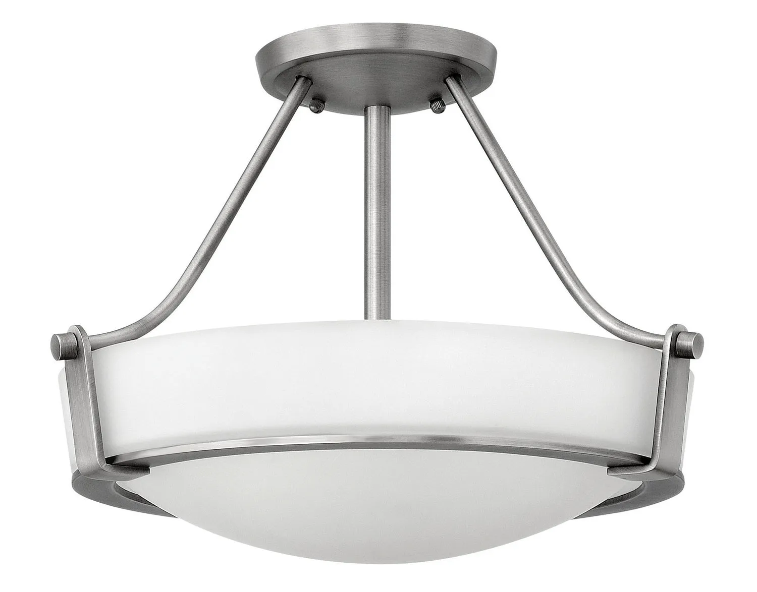 Hathaway LED Semi-Flush Mount in Antique Nickel Cheap Low Ceiling Lighting