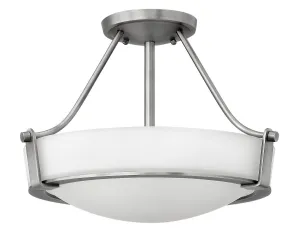 Hathaway LED Semi-Flush Mount in Antique Nickel Cheap Low Ceiling Lighting