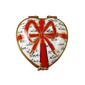 Heart with Red Bow Limoges Collectible Boxes Rare Find