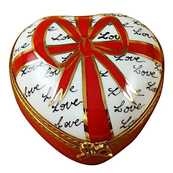 Heart with Red Bow Limoges Limoges Boxes collectors shop