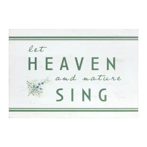 Heaven and Nature Sing Sign 20"L x 14"H Wood Affordable Holiday Accessories